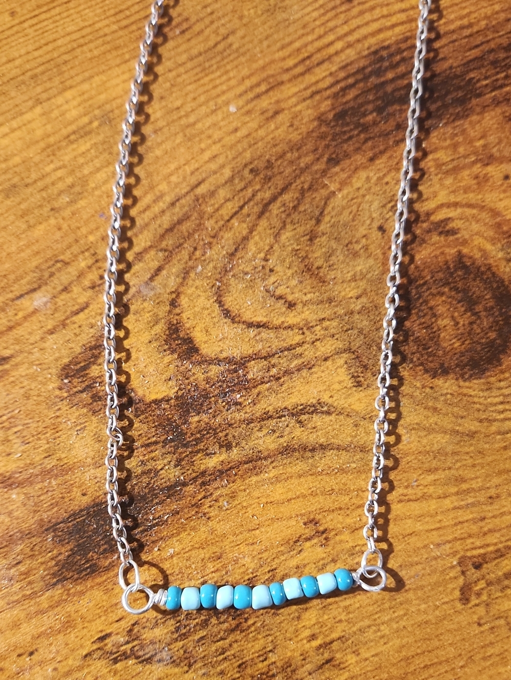Turquoise Bead Bar Necklace - Women Jewelry